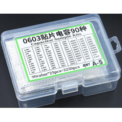 SMD 0603 kondensatorių rinkinys 2250 vnt. (90 x 25 vnt.)