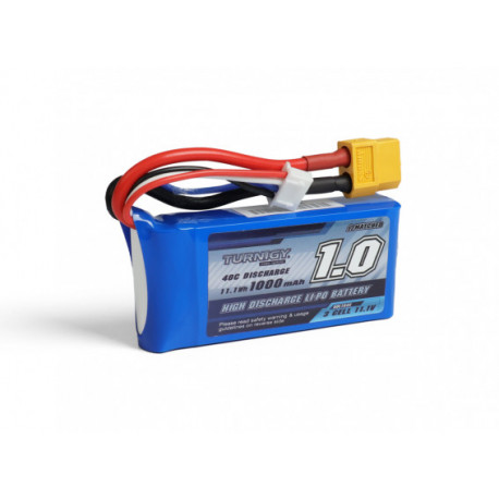 Turnigy 1000mAh 11,1V 3S 40C LiPo akumuliatorių baterija su XT60