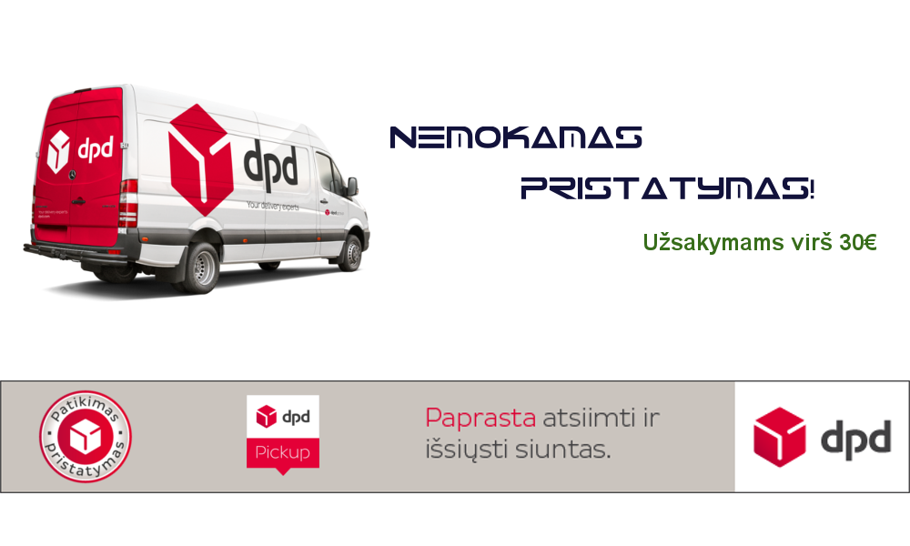 Nemokamas pristatymas užsakymams nuo 30€